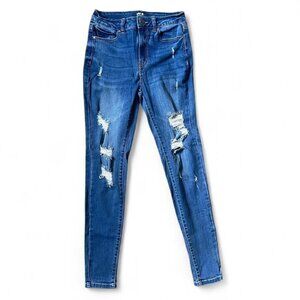 Size 3/26 Wax Jeans High rise distressed skinny jeans #distresseddenim